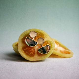 GREEN STONE EARRINGS GOLD