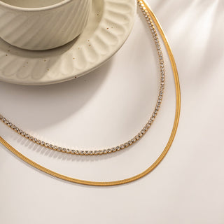 LAYER DIAMOND NECKLACE GOLD