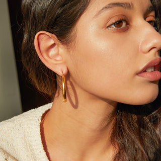 SIMPLE HOOP EARRINGS GOLD 40MM