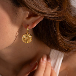 STARS MEDALLION OHRRINGE GOLD
