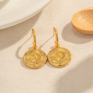 STARS MEDALLION OHRRINGE GOLD