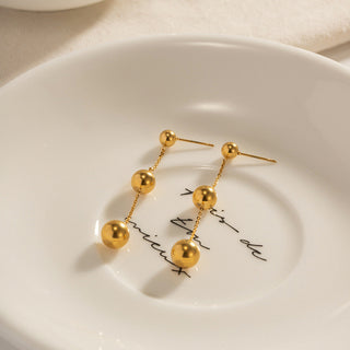 TRIO BALL OHRRINGE GOLD
