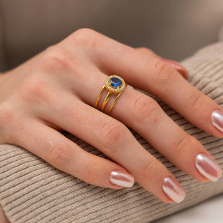 VERNA BLUE GEMSTONE RING GOLD