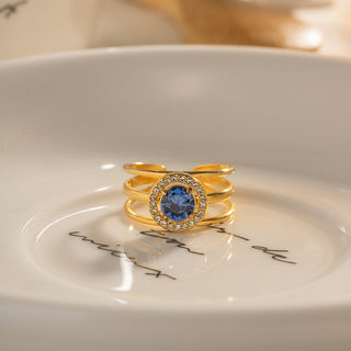 VERNA BLUE GEMSTONE RING GOLD