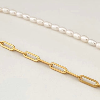 CHAIN ​​PEARL NECKLACE GOLD