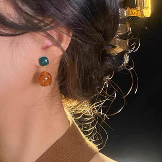 GREEN BROWN OPAL OHRRINGE